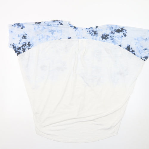 Firetrap Womens Blue Tie-Dye Relaxed Cotton T-Shirt UK14