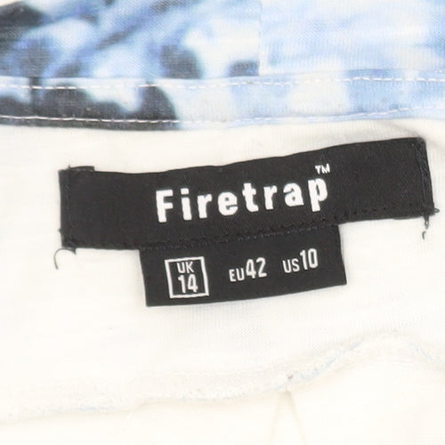 Firetrap Womens Blue Tie-Dye Relaxed Cotton T-Shirt UK14