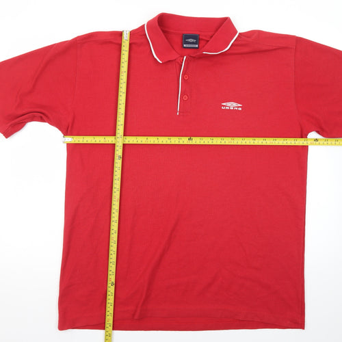 Umbro Men's Red XL Polo Shirt Cotton Short Sleeve Sportswear