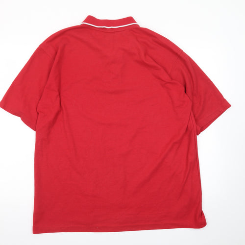 Umbro Men's Red XL Polo Shirt Cotton Short Sleeve Sportswear