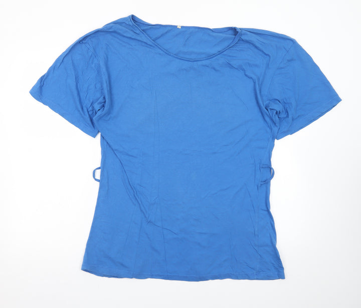 Denim Co Womens Blue Cotton Short Sleeve Basic T-Shirt Size 12