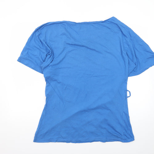 Denim Co Womens Blue Cotton Short Sleeve Basic T-Shirt Size 12