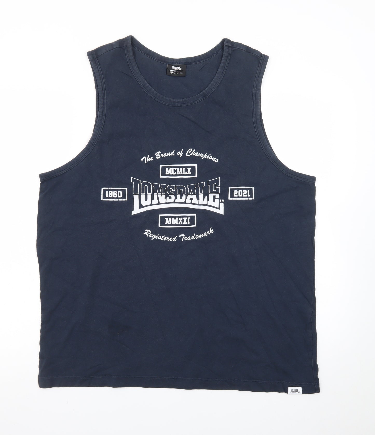 Lonsdale Men’s Blue 2XL Sleeveless Graphic T-Shirt Top