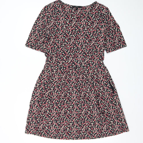 Next Women's Multicoloured Floral Fit & Flare Jersey Dress Size 12