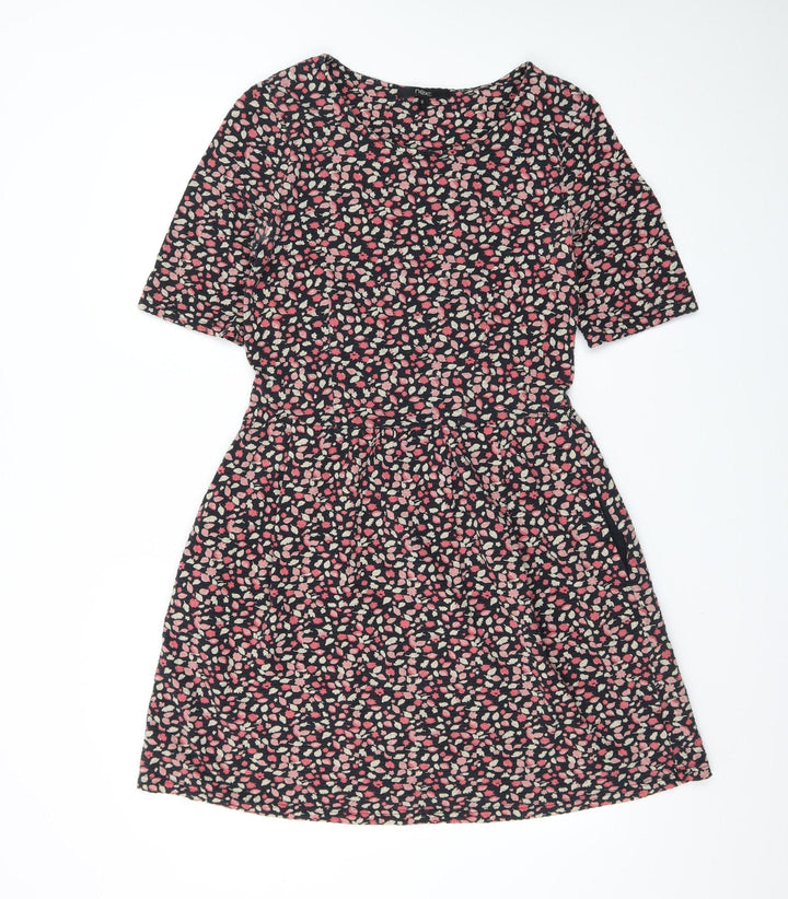 Next Women's Multicoloured Floral Fit & Flare Jersey Dress Size 12