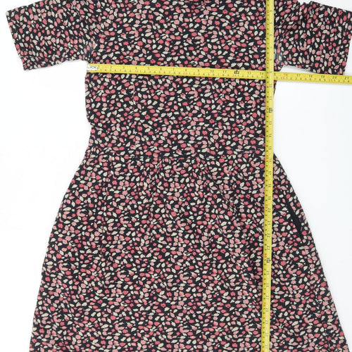 Next Women's Multicoloured Floral Fit & Flare Jersey Dress Size 12