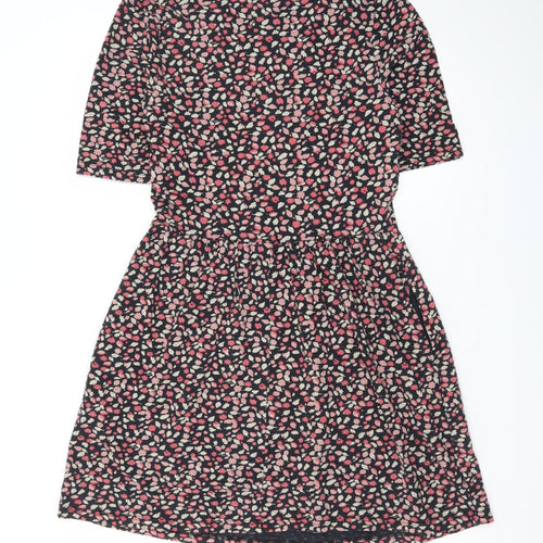 Next Women's Multicoloured Floral Fit & Flare Jersey Dress Size 12