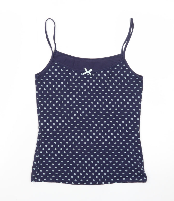 George Womens Blue Polka Dot Cami Pyjama Top Size 8-10