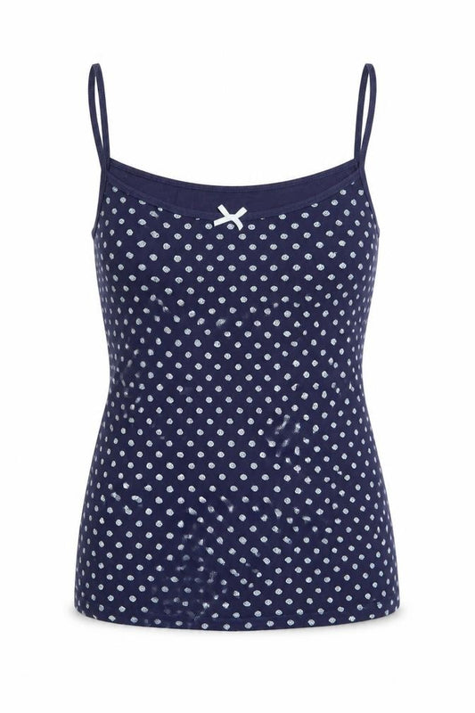 George Womens Blue Polka Dot Cami Pyjama Top Size 8-10