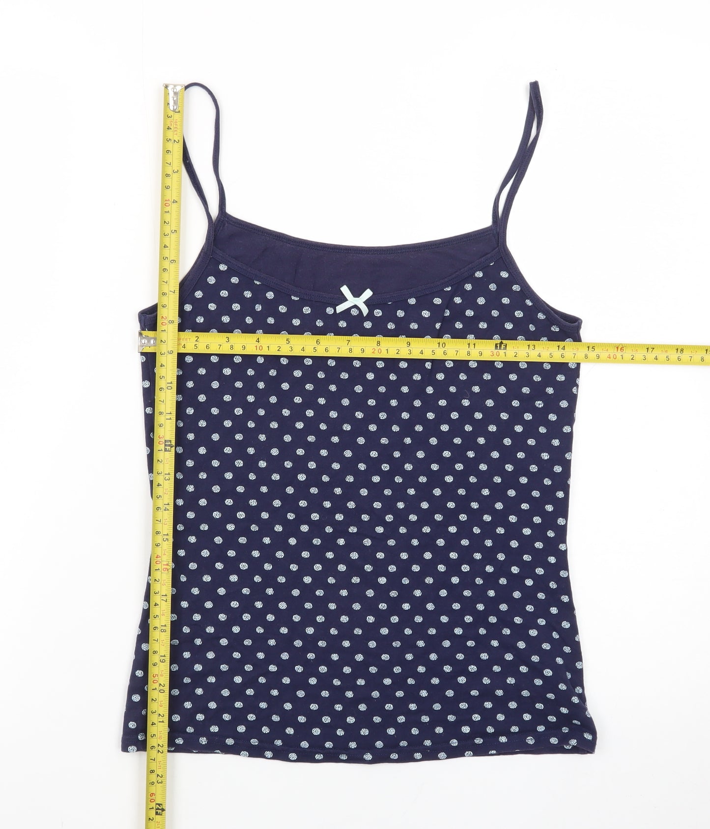 George Womens Blue Polka Dot Cami Pyjama Top Size 8-10