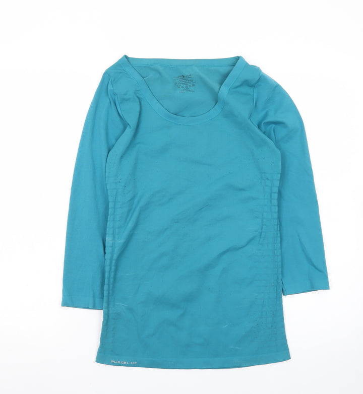 PureLime Women’s Turquoise Seamless Long Sleeve T-Shirt L/XL