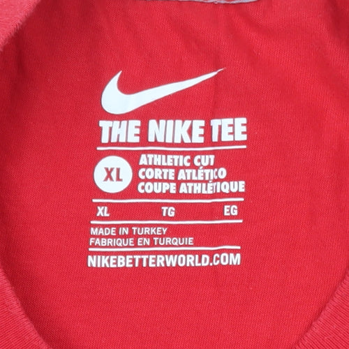 Nike Men's Red XL Athletic Fit Graphic Sports T-Shirt