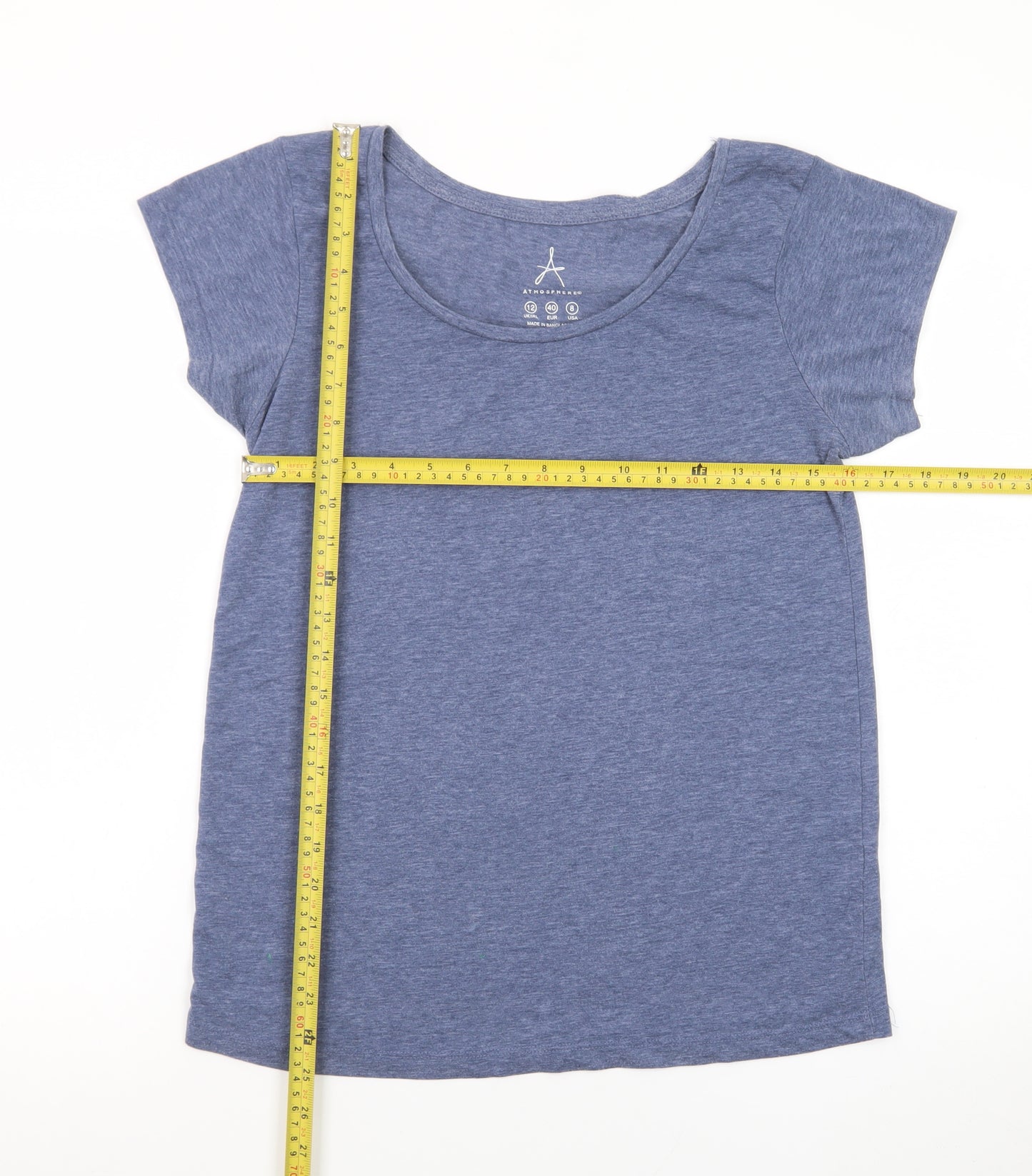 Atmosphere Women Blue Size 12 Classic Short Sleeve T-Shirt