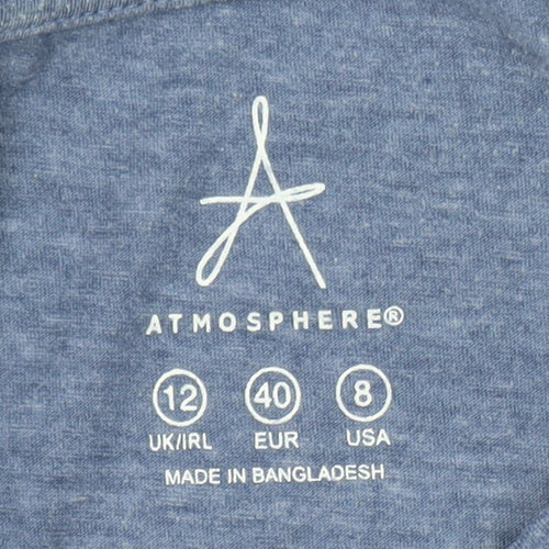 Atmosphere Women Blue Size 12 Classic Short Sleeve T-Shirt