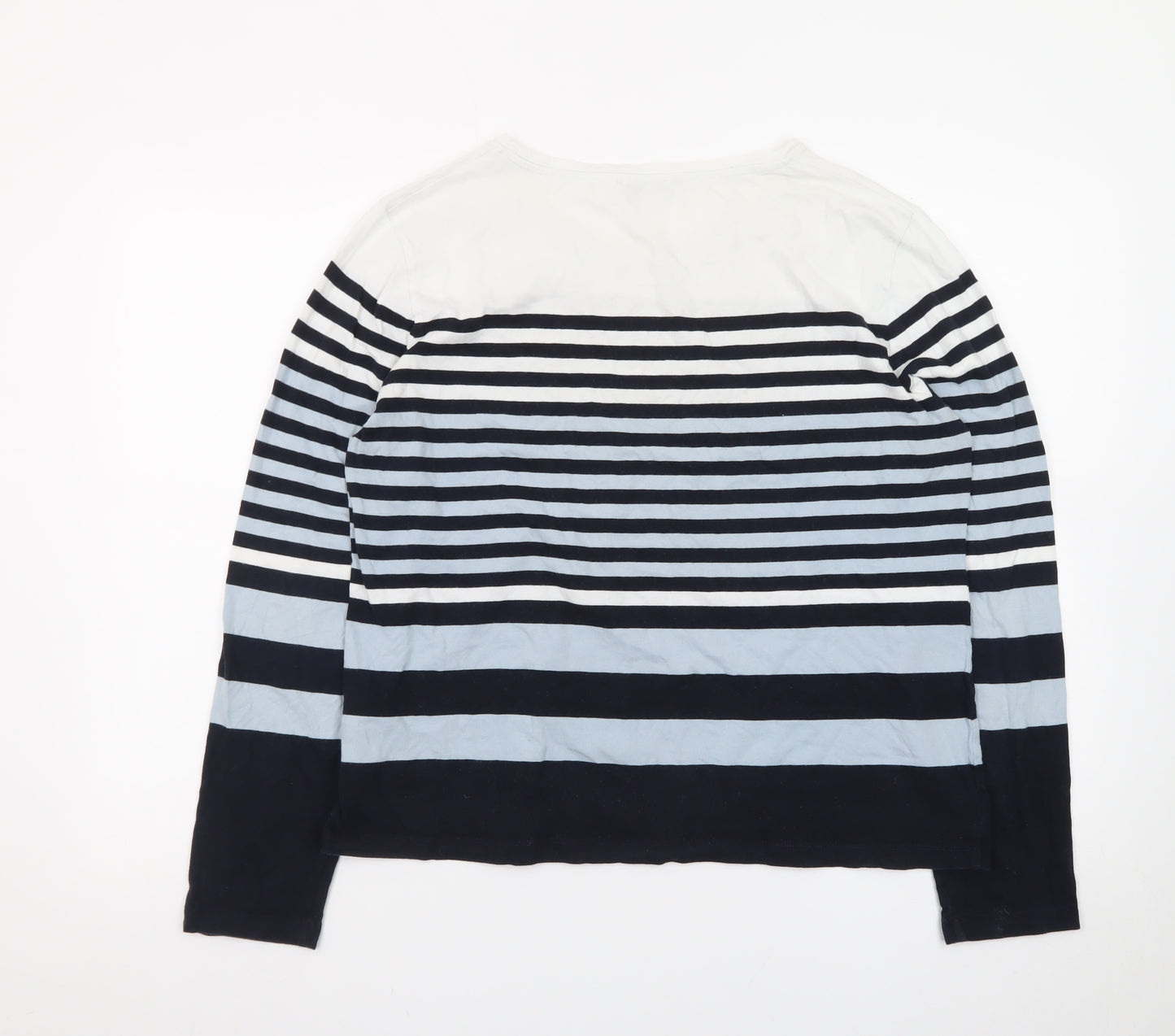Hobbs Womens Blue Stripe Long Sleeve Pullover Sweatshirt XL