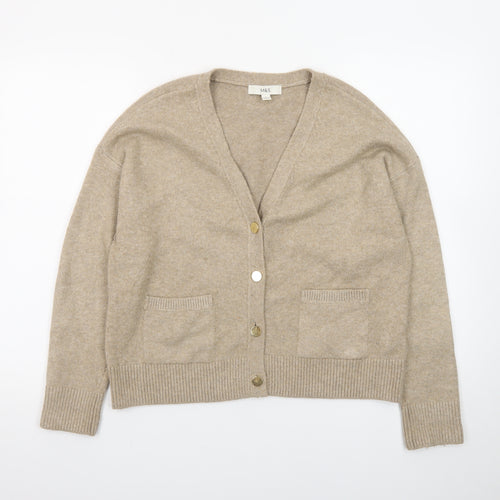 Marks and Spencer Women’s Beige Wool Blend Cardigan UK Small