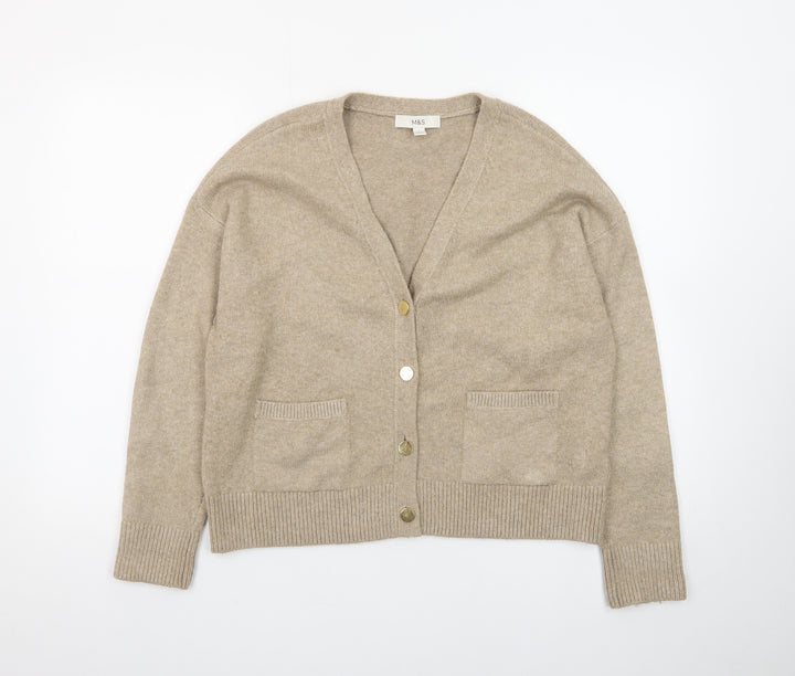 Marks and Spencer Women’s Beige Wool Blend Cardigan UK Small