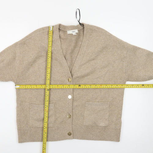 Marks and Spencer Women’s Beige Wool Blend Cardigan UK Small
