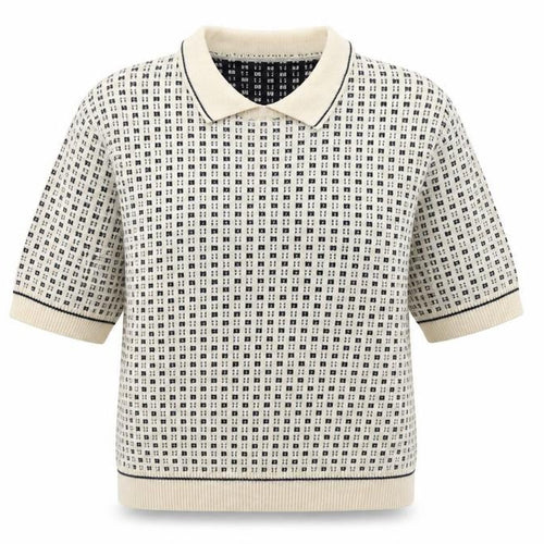 Marks and Spencer Women Beige Collared Knit Short Sleeve Jumper Size 12