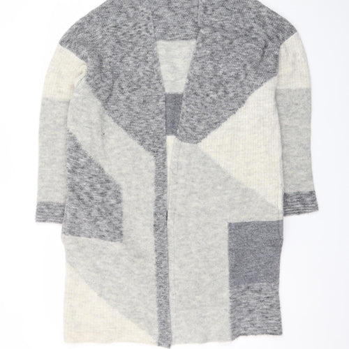 George Women's Grey Knit Open Long Cardigan Size S