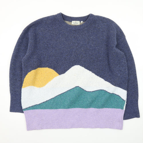 Passenger Womens Blue Nature Knit Pullover Jumper Size S