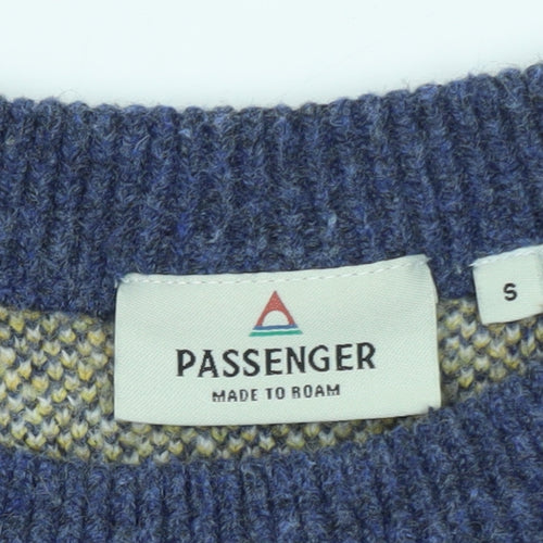 Passenger Womens Blue Nature Knit Pullover Jumper Size S