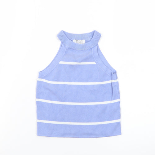 Primark Teens Blue Striped Knit Halter Tank Top Size 10
