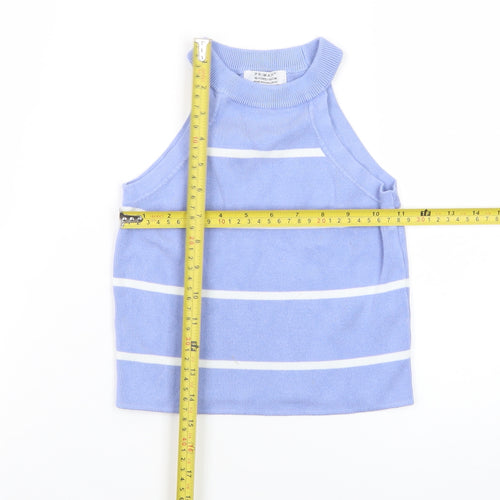 Primark Teens Blue Striped Knit Halter Tank Top Size 10