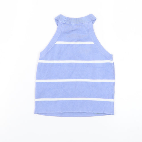 Primark Teens Blue Striped Knit Halter Tank Top Size 10
