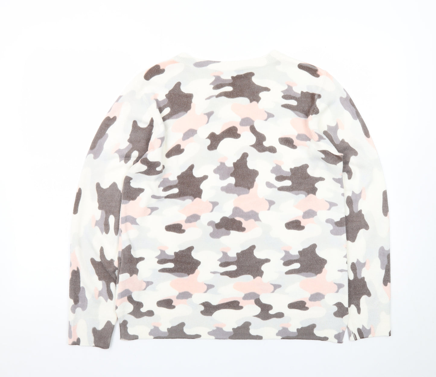 Marks and Spencer Women's Multicoloured Camouflage Crew Neck Jumper Size 14