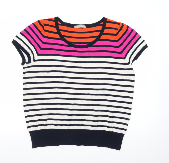 Marks and Spencer Women’s Multicoloured Striped Short Sleeve Pullover Jumper Size 18