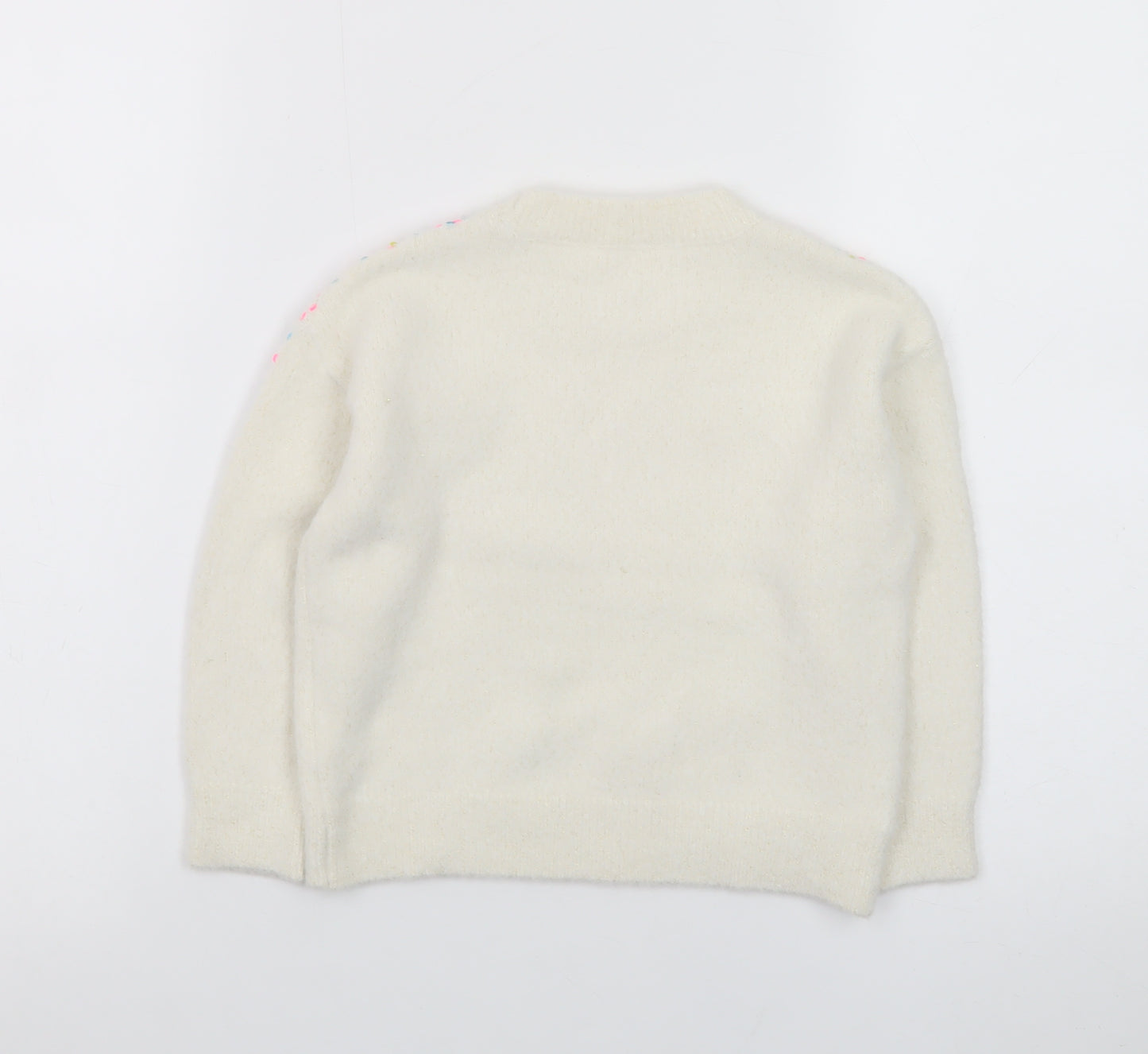 Marks and Spencer Ivory Sequin Knit Jumper Teens Size 4 Pullover