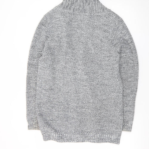 F&F Womens Grey Chunky Knit Cardigan Size 16 Shawl Neck