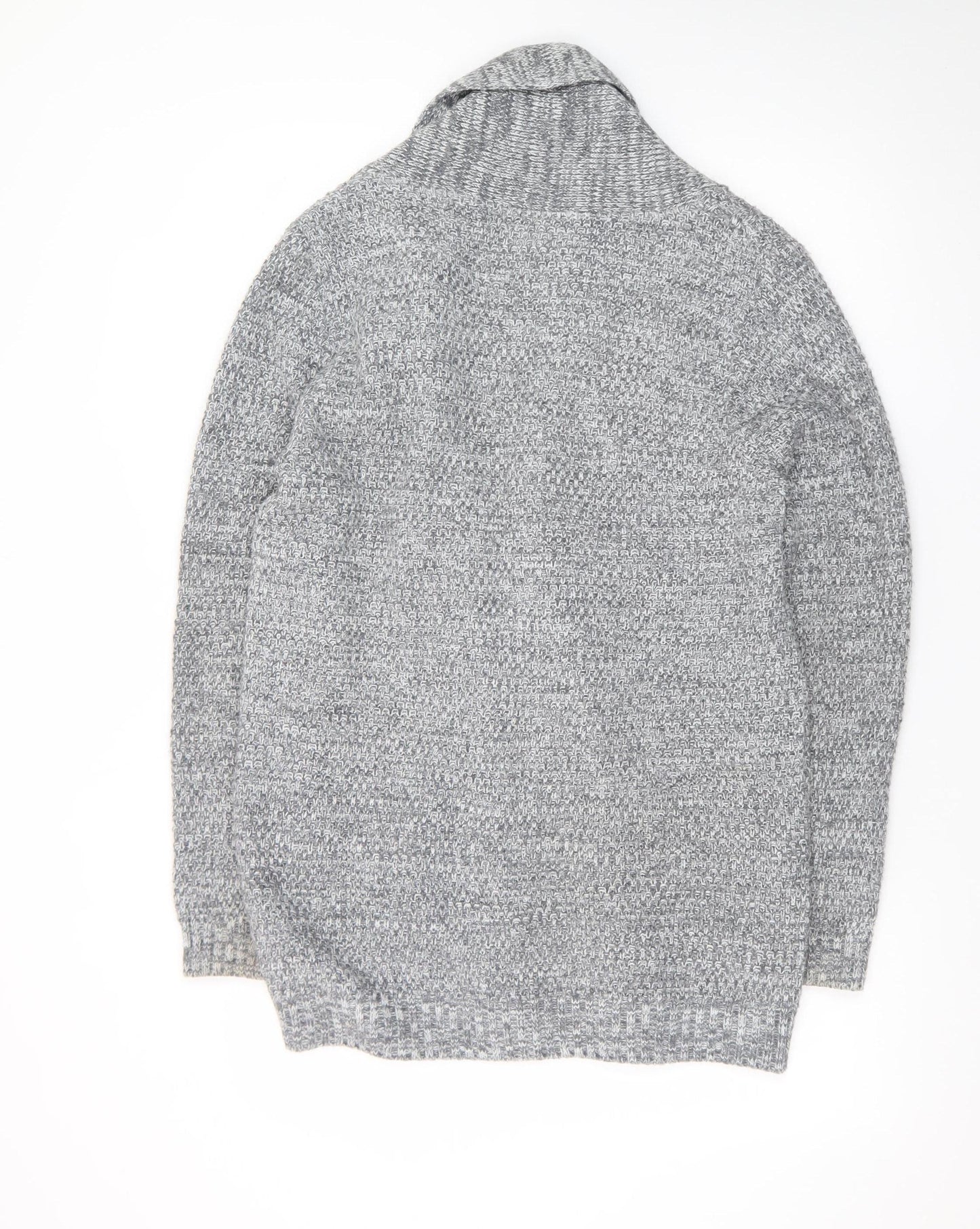 F&F Womens Grey Chunky Knit Cardigan Size 16 Shawl Neck