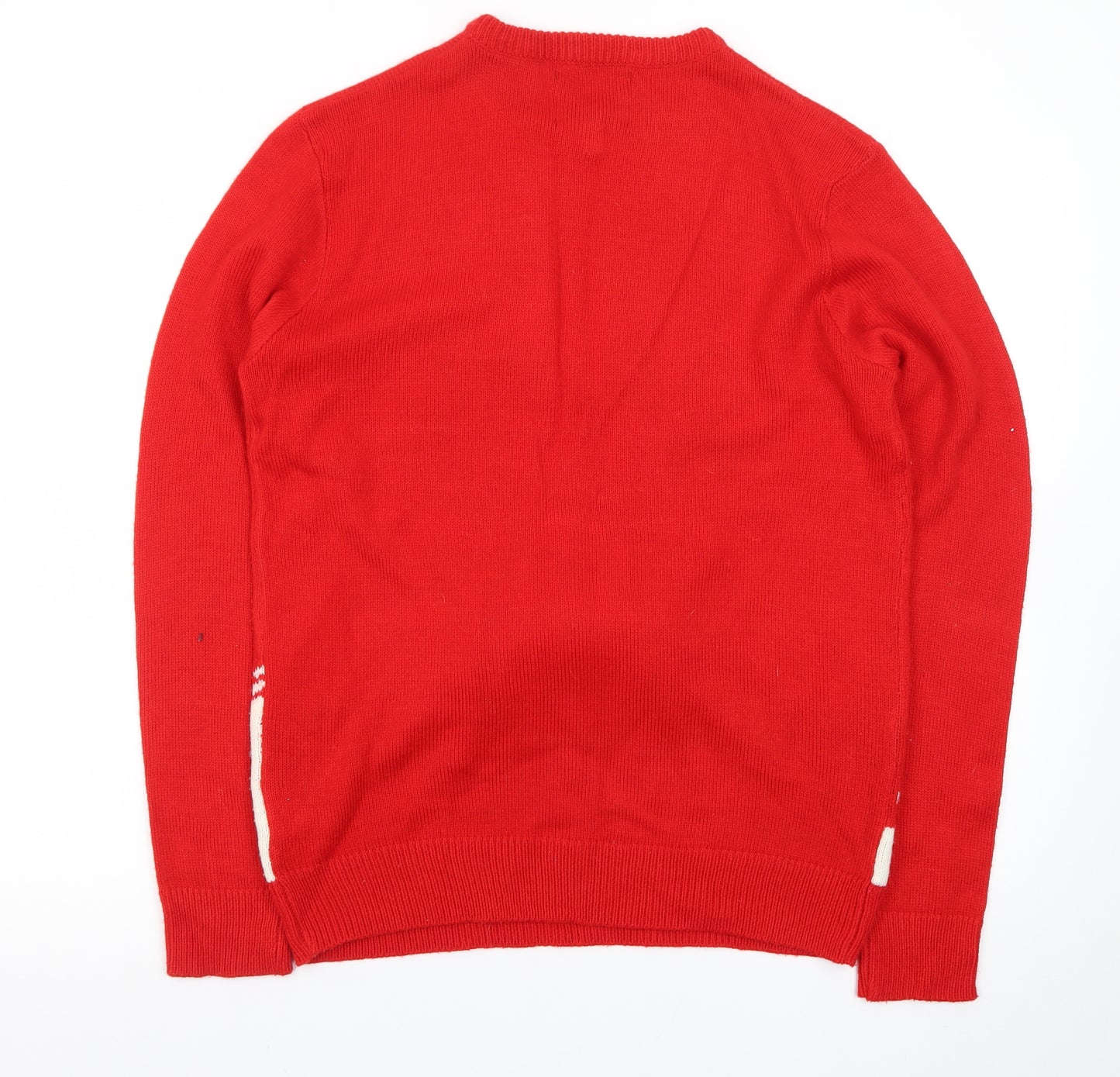 Threadbare Men's Red Christmas Reindeer Jumper Size M Crew Neck Knit