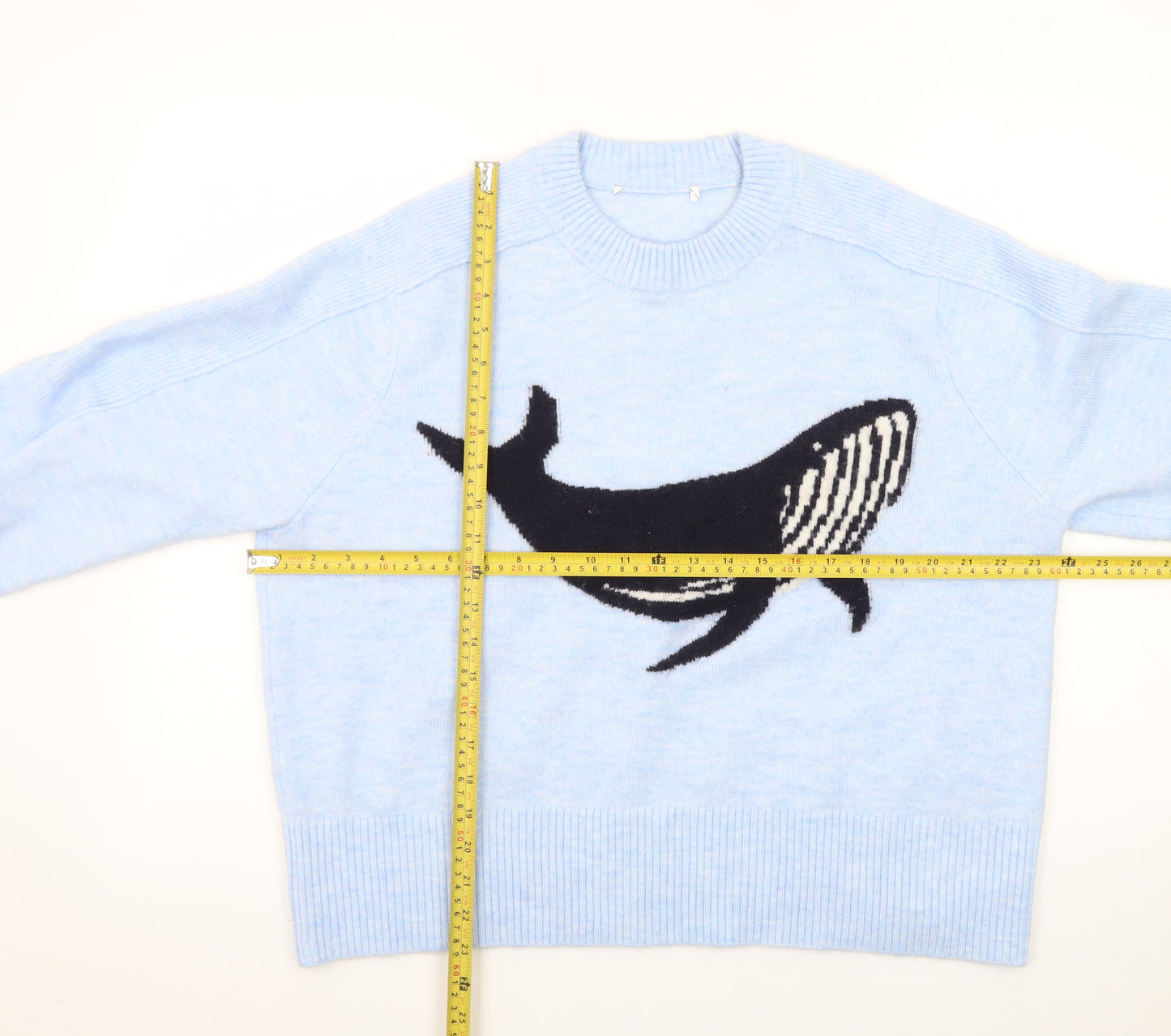 Next Women Blue Whale Animal Print Crew Neck Jumper Size M