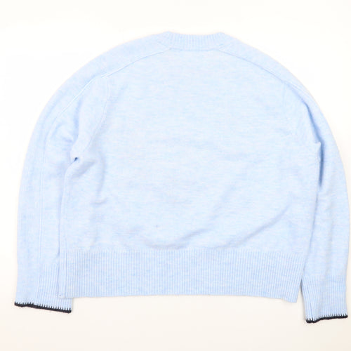 Next Women Blue Whale Animal Print Crew Neck Jumper Size M