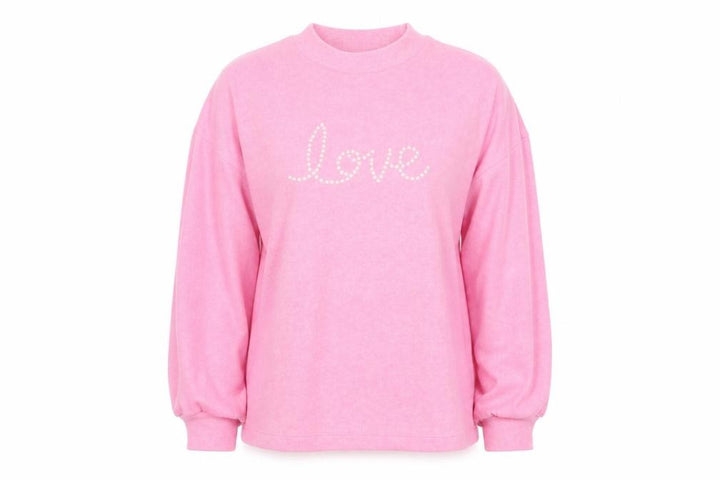 F&F Women’s Pink Love Mock Neck Knit Jumper Size 14