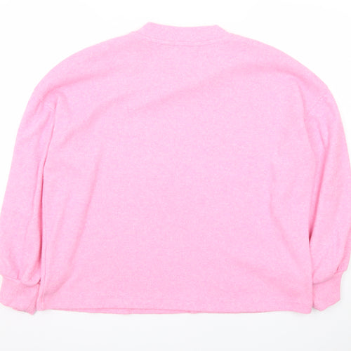 F&F Women’s Pink Love Mock Neck Knit Jumper Size 14