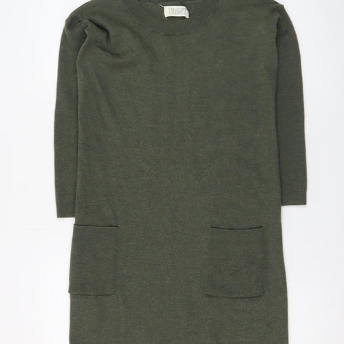 Toast Women’s Green Wool Jumper Dress Size 6 Long Sleeve Knit