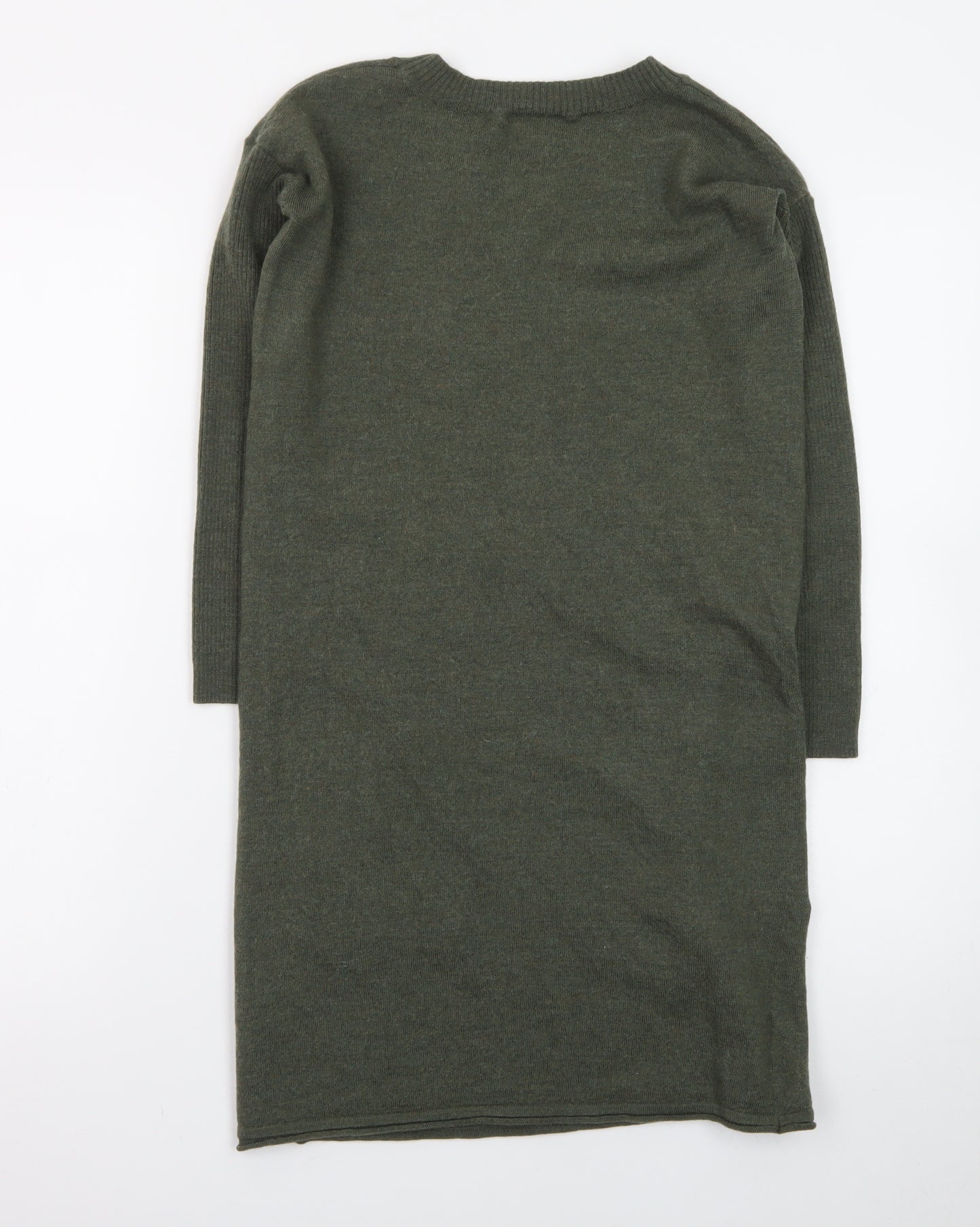 Toast Women’s Green Wool Jumper Dress Size 6 Long Sleeve Knit