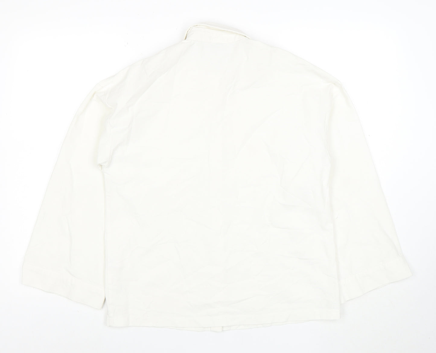 PrettyLittleThing Unisex White Long Sleeve Cotton Button-Up Shirt XS