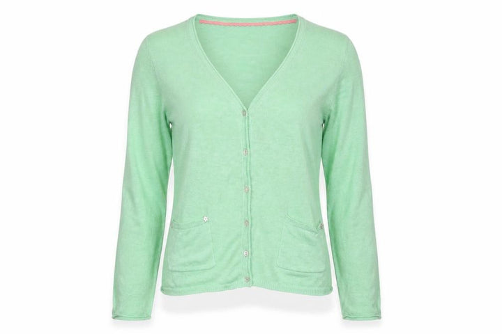 Miss Selfridge Women’s Green Linen V-Neck Cardigan Size 12