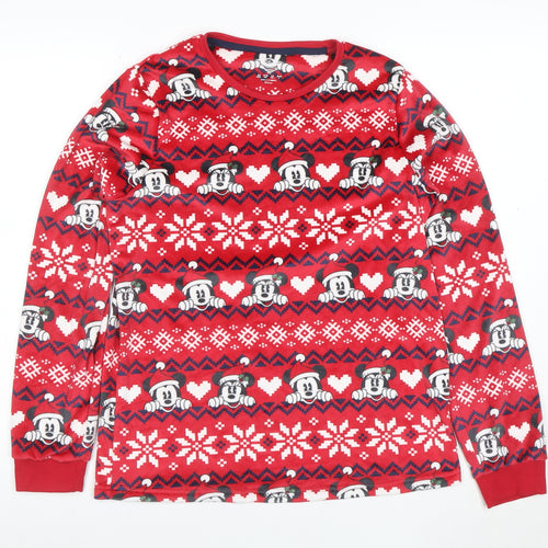 Primark Women Red Mickey Mouse Christmas Fleece Nightshirt XS