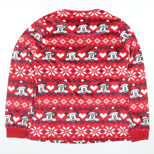 Primark Women Red Mickey Mouse Christmas Fleece Nightshirt XS
