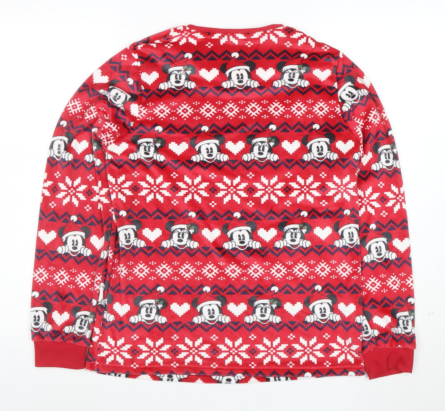 Primark Women Red Mickey Mouse Christmas Fleece Nightshirt XS