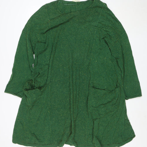 Seasalt Women Green Wool Cotton Jersey A-Line Dress Size 22