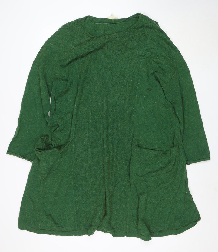 Seasalt Women Green Wool Cotton Jersey A-Line Dress Size 22