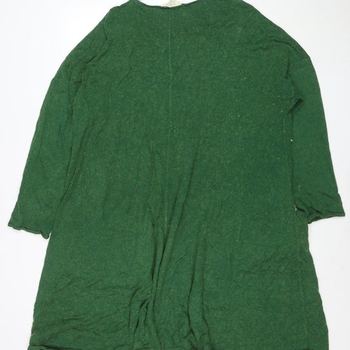 Seasalt Women Green Wool Cotton Jersey A-Line Dress Size 22