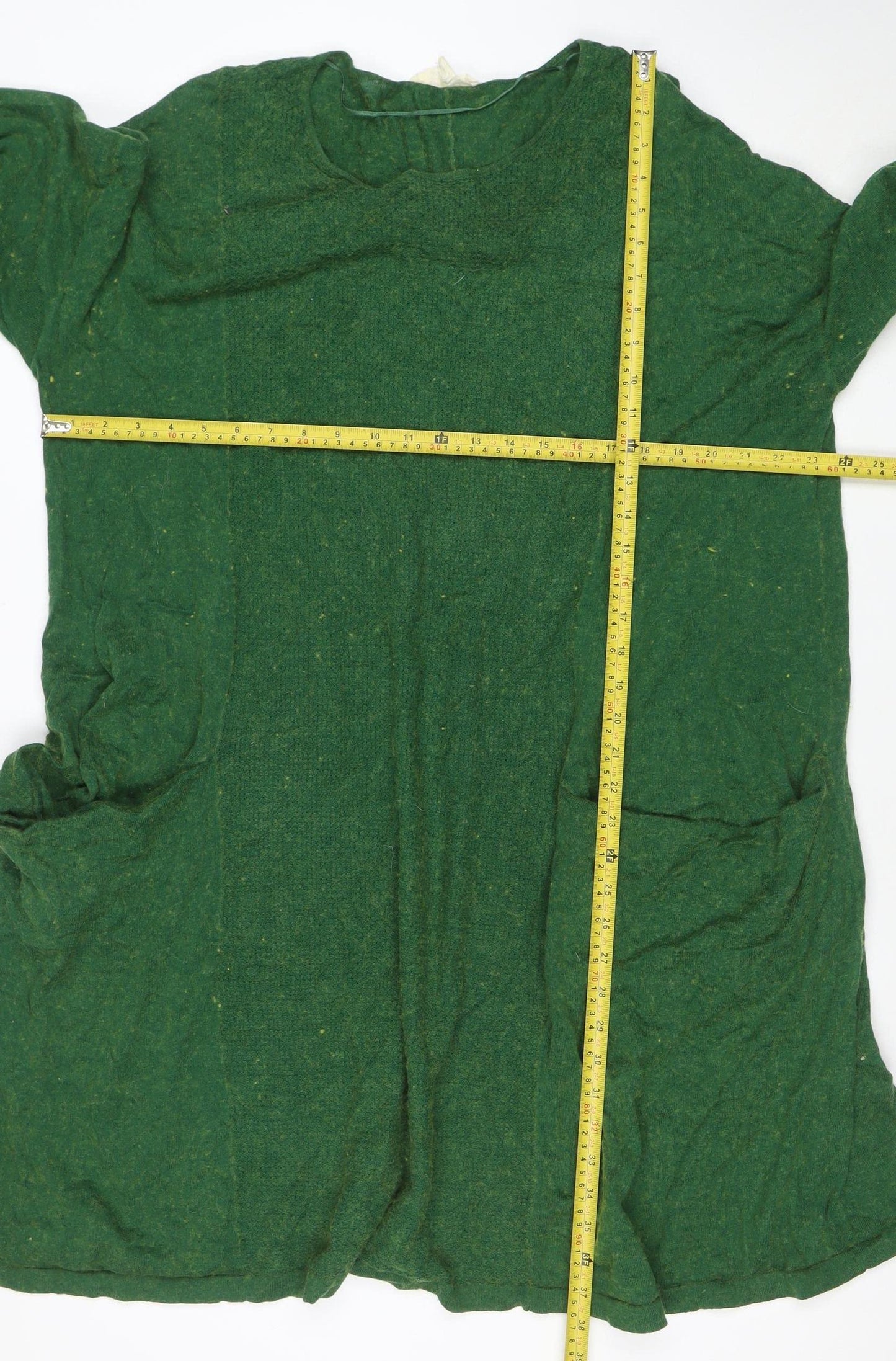 Seasalt Women Green Wool Cotton Jersey A-Line Dress Size 22